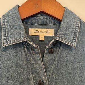 Madewell denim shirt sleeve dress XS